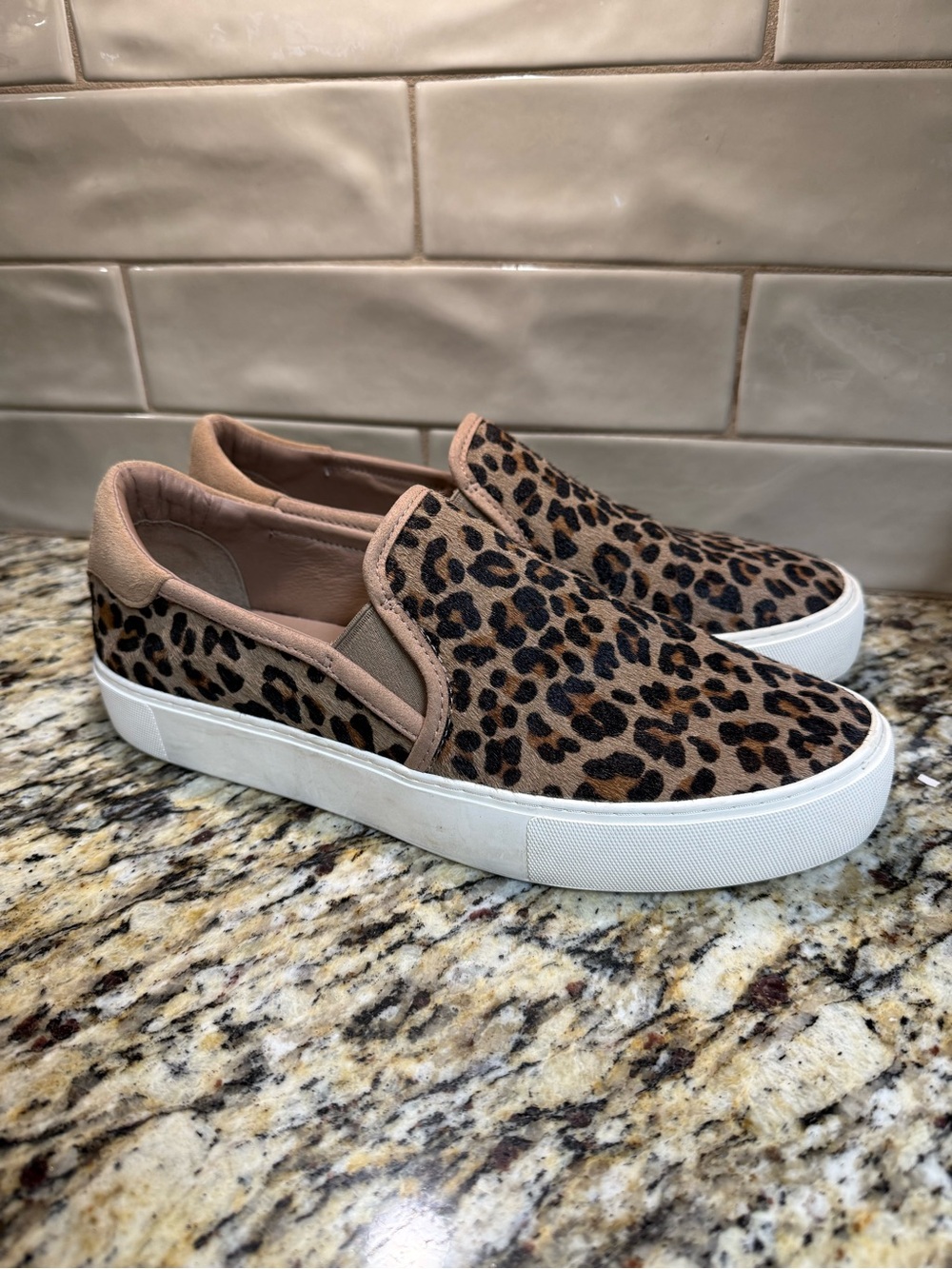 UGG Leopard-Print Slip-On Sneakers in Brown and Black